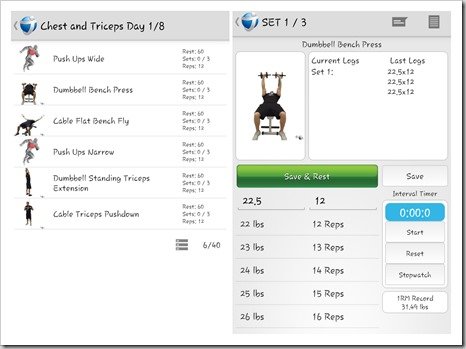 JEFIT App - Exercises